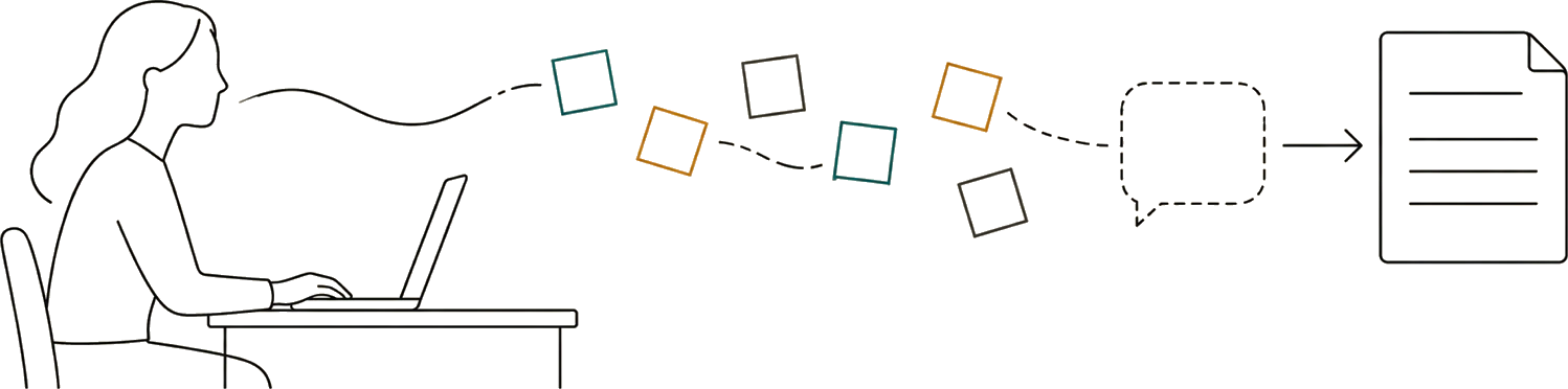 ひとりで話す場面のイラスト